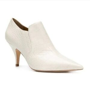 Tory Burch Georgina Leather Ankle Boots, Cream Size 9